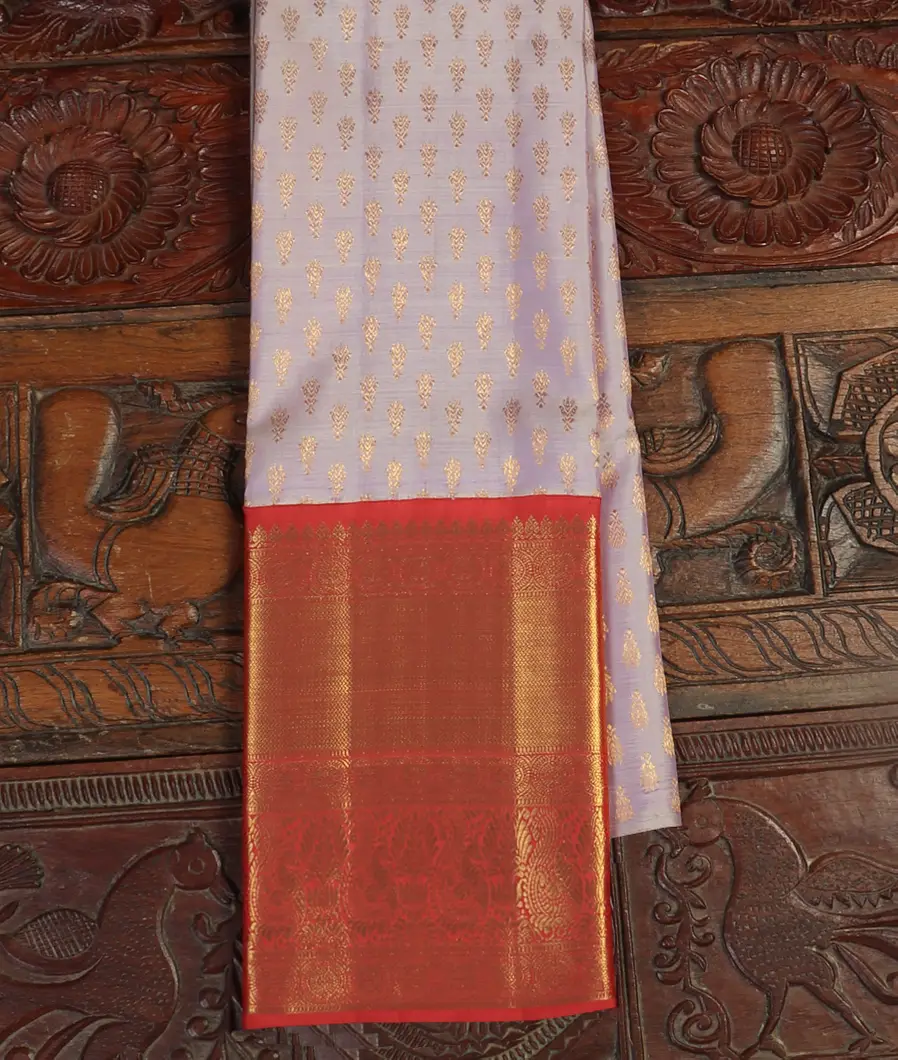 Lavender Handwoven Kanjivaram Silk Pavadai T460885-image