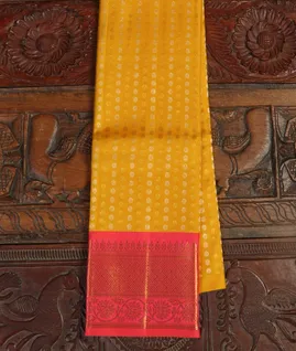 Yellow Handwoven Kanjivaram Silk Pavadai T4608741