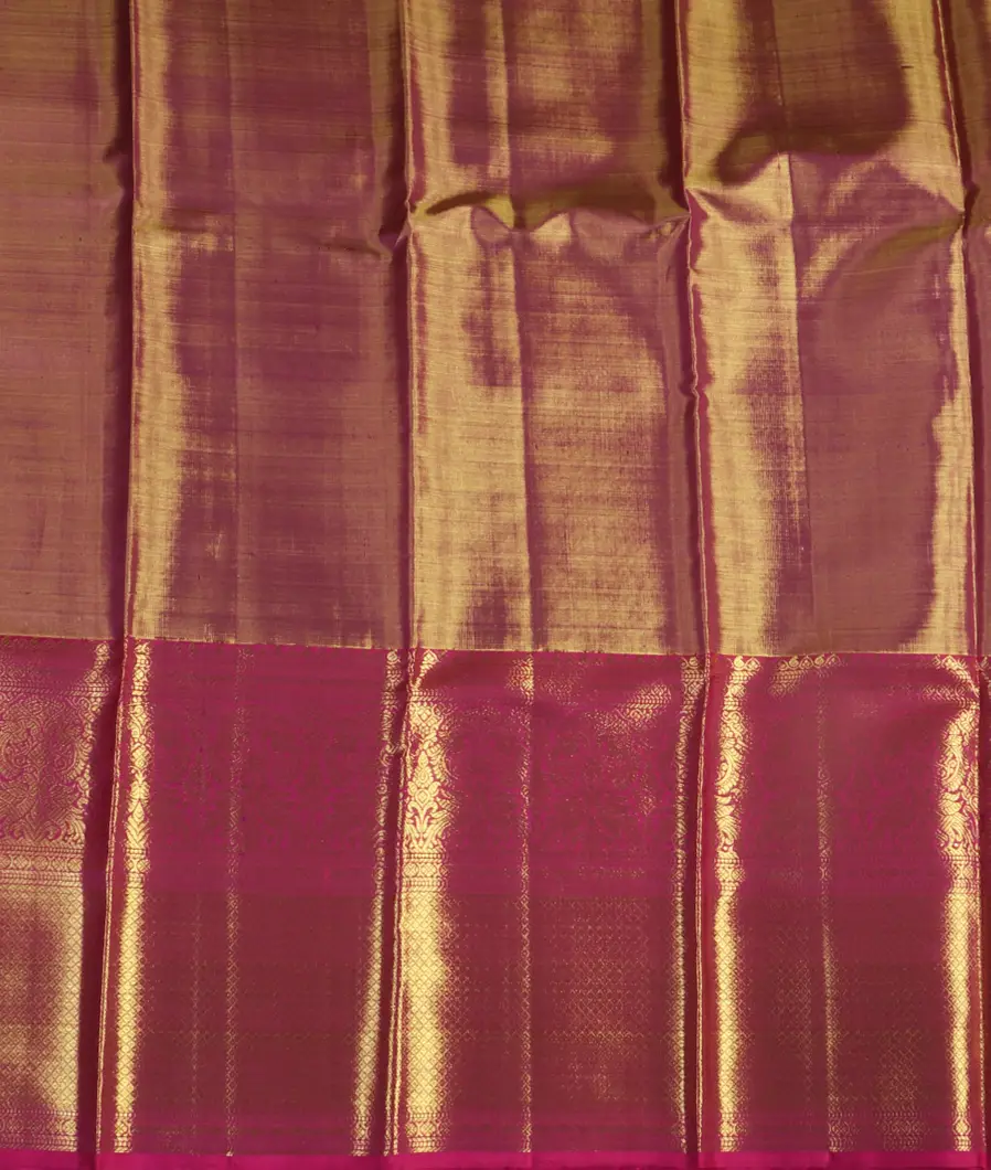 Peach Handwoven Kanjivaram Silk Tissue Pavadai T4200062