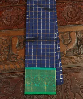 Blue Handwoven Kanjivaram Silk Pavadai T4132621