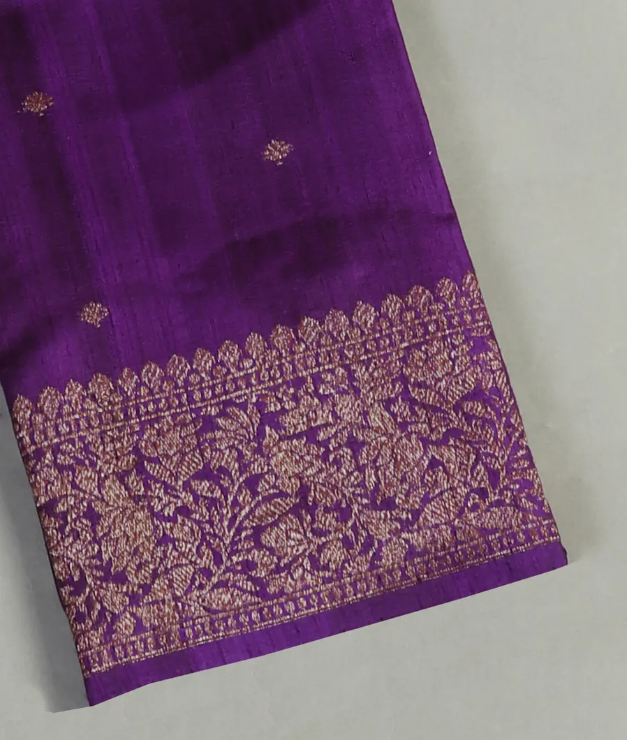 Purple Banaras Tussar Saree T457919-image