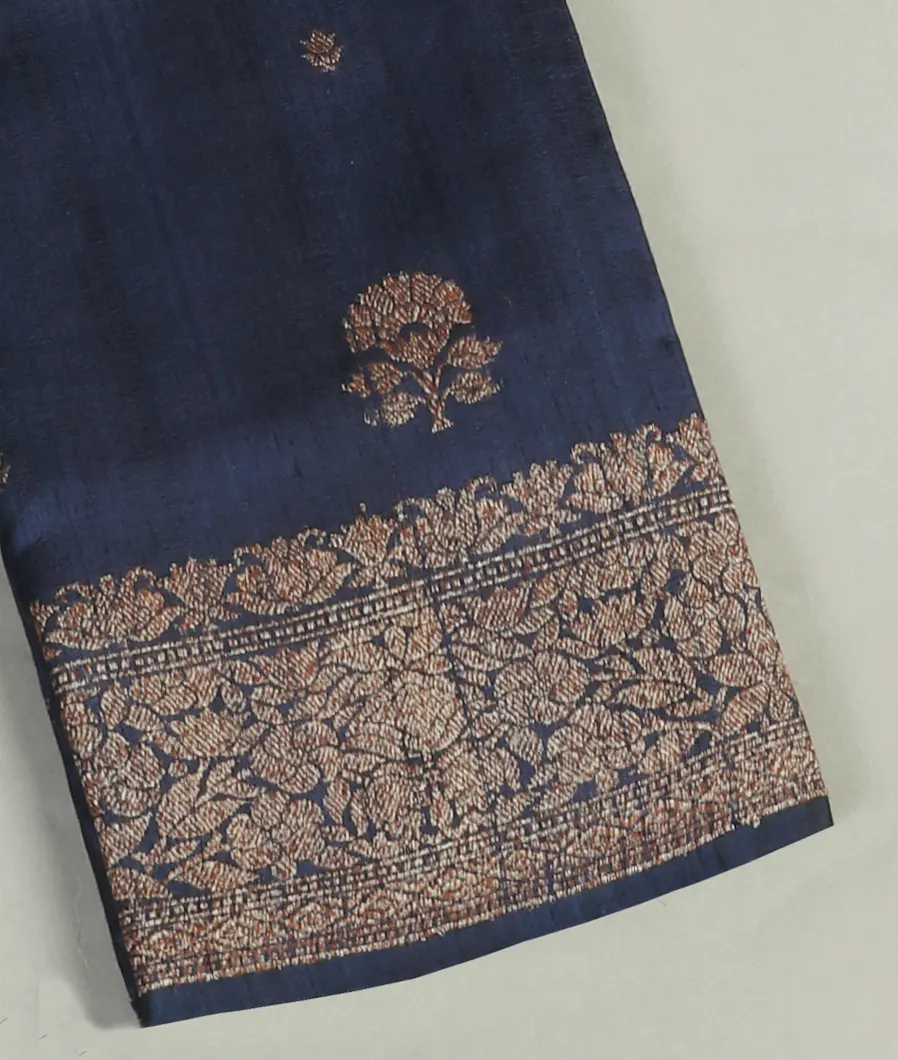 Blue Banaras Tussar Saree T456507-image
