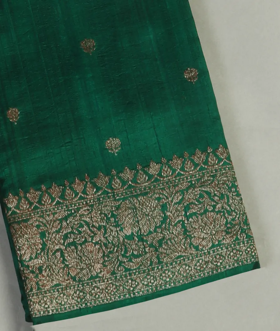 Green Banaras Tussar Saree T456498-image