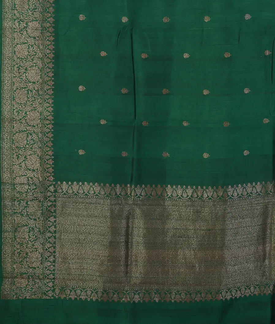 Green Banaras Tussar Saree T4564984