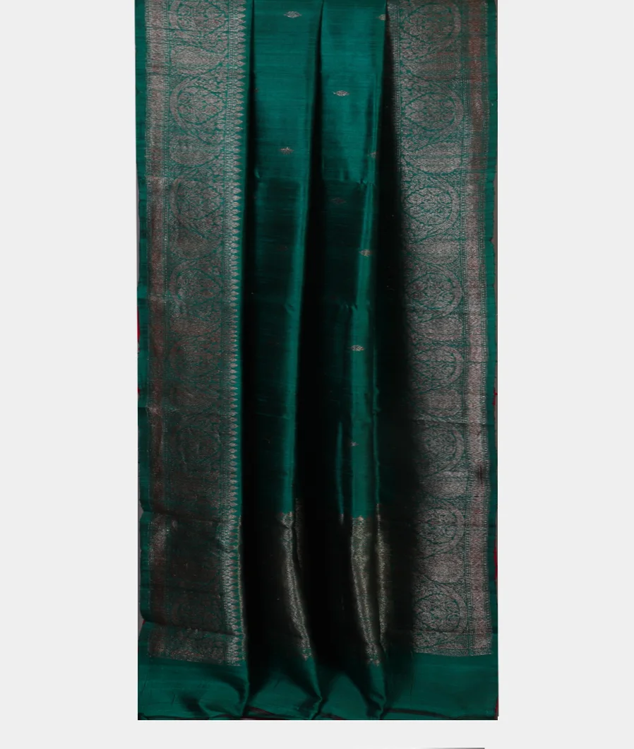 Bluish Green Banaras Tussar Saree T4579252