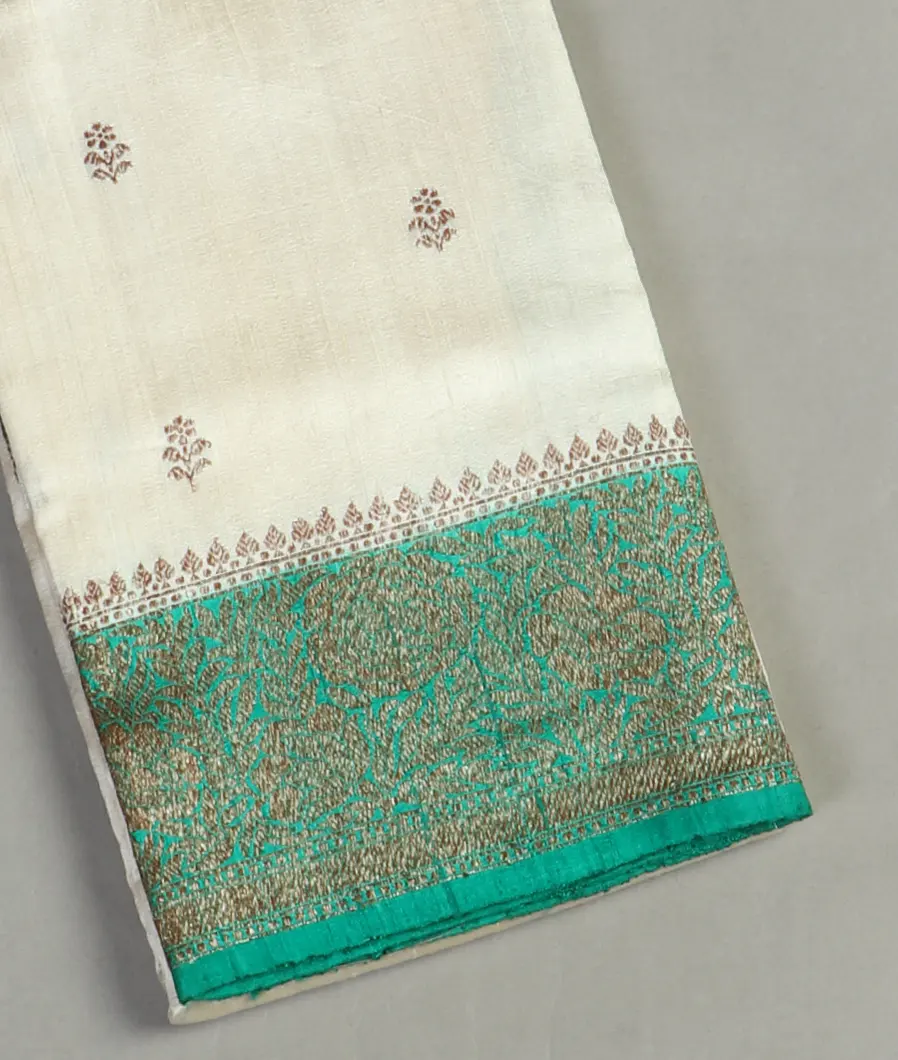 White Banaras Tussar Saree T457972-image