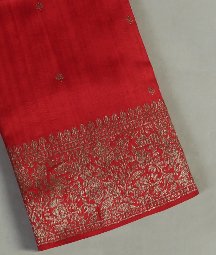 Red Banaras Tussar Saree T457933-image