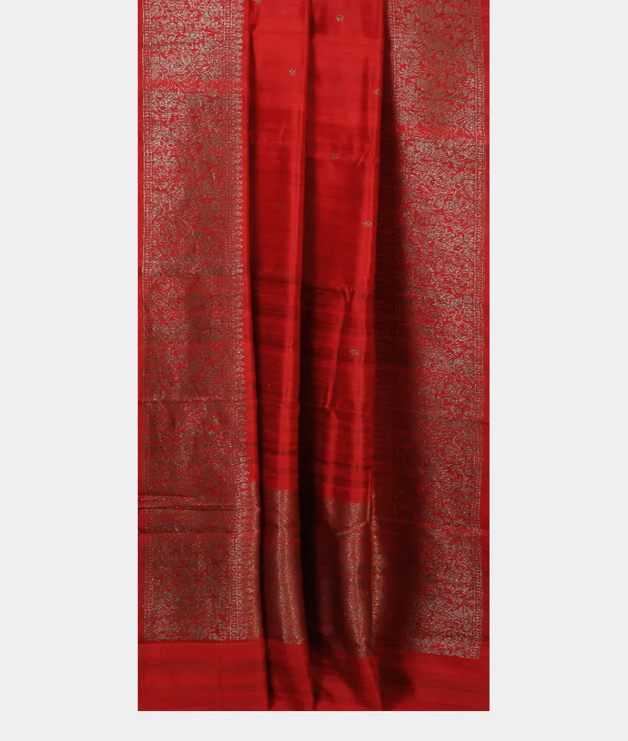 Red Banaras Tussar Saree T4579332