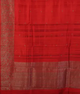 Red Banaras Tussar Saree T4579334