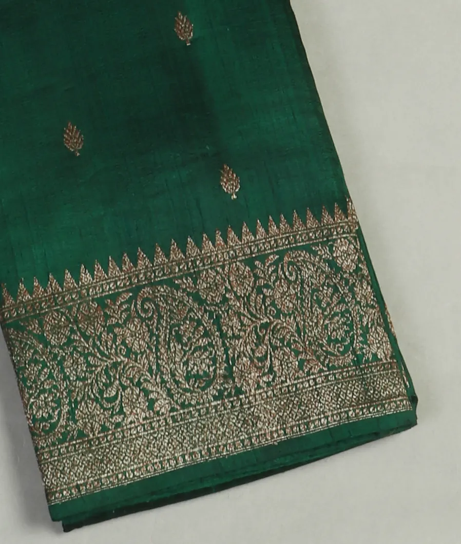 Green Banaras Tussar Saree T456503-image