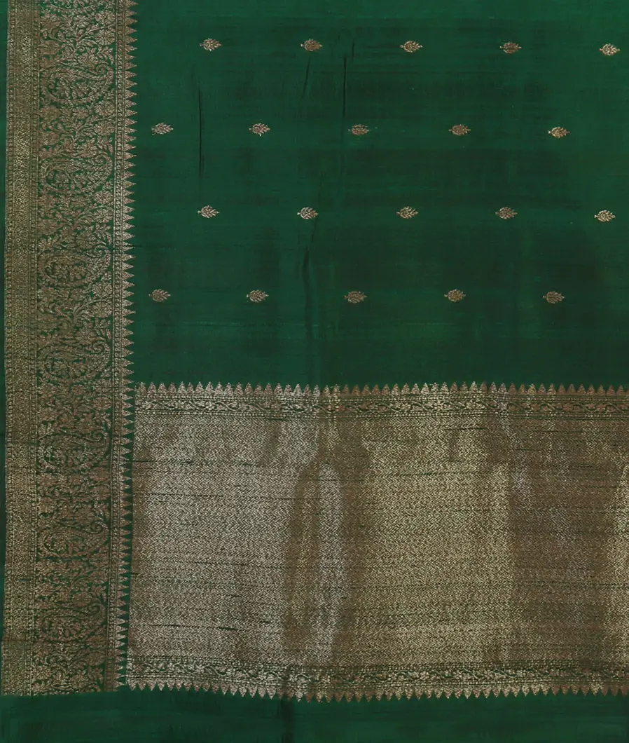 Green Banaras Tussar Saree T4565034