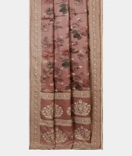 Mauve Pink Tussar Embroidery Saree T4539432
