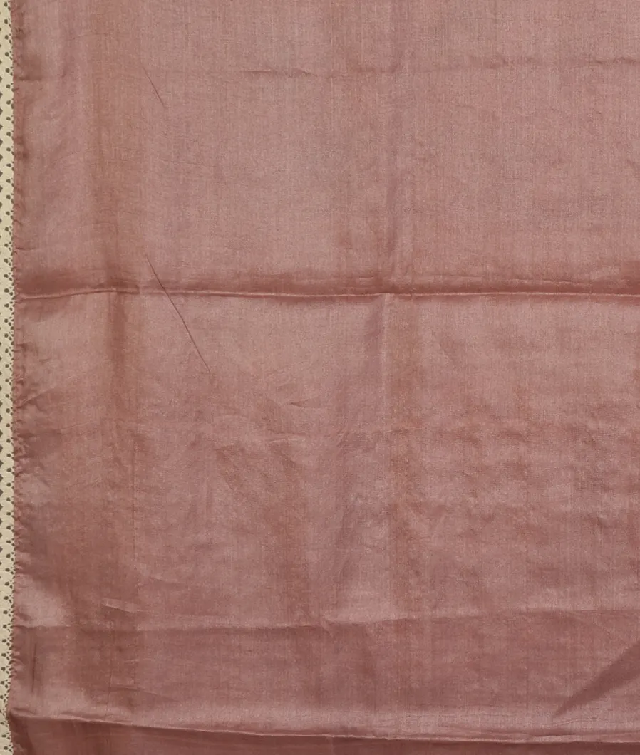 Mauve Pink Tussar Embroidery Saree T4539433