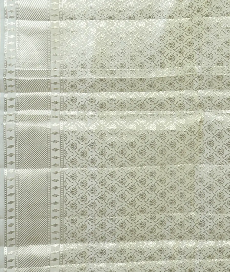 White Chaniya Silk Saree T4606743