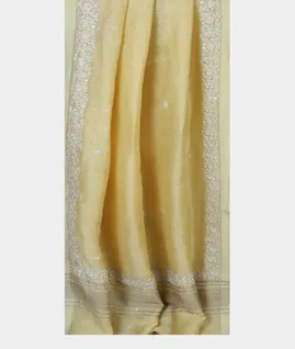 Yellow Linen Embroidery Saree T4582392