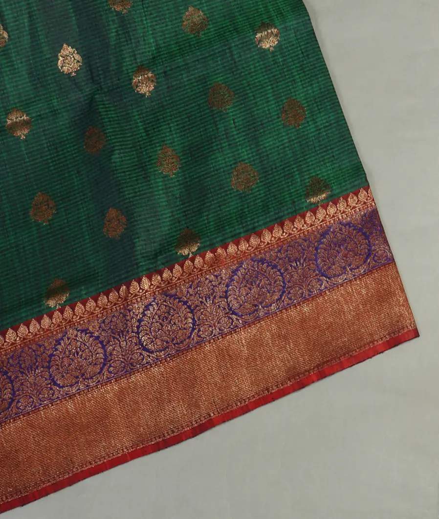 Green Banaras Tussar Saree T459645-image