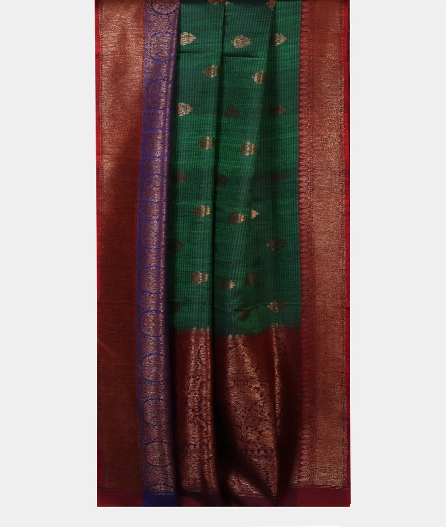 Green Banaras Tussar Saree T4596452
