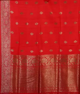 Orange  Banaras Tussar Saree T4580714