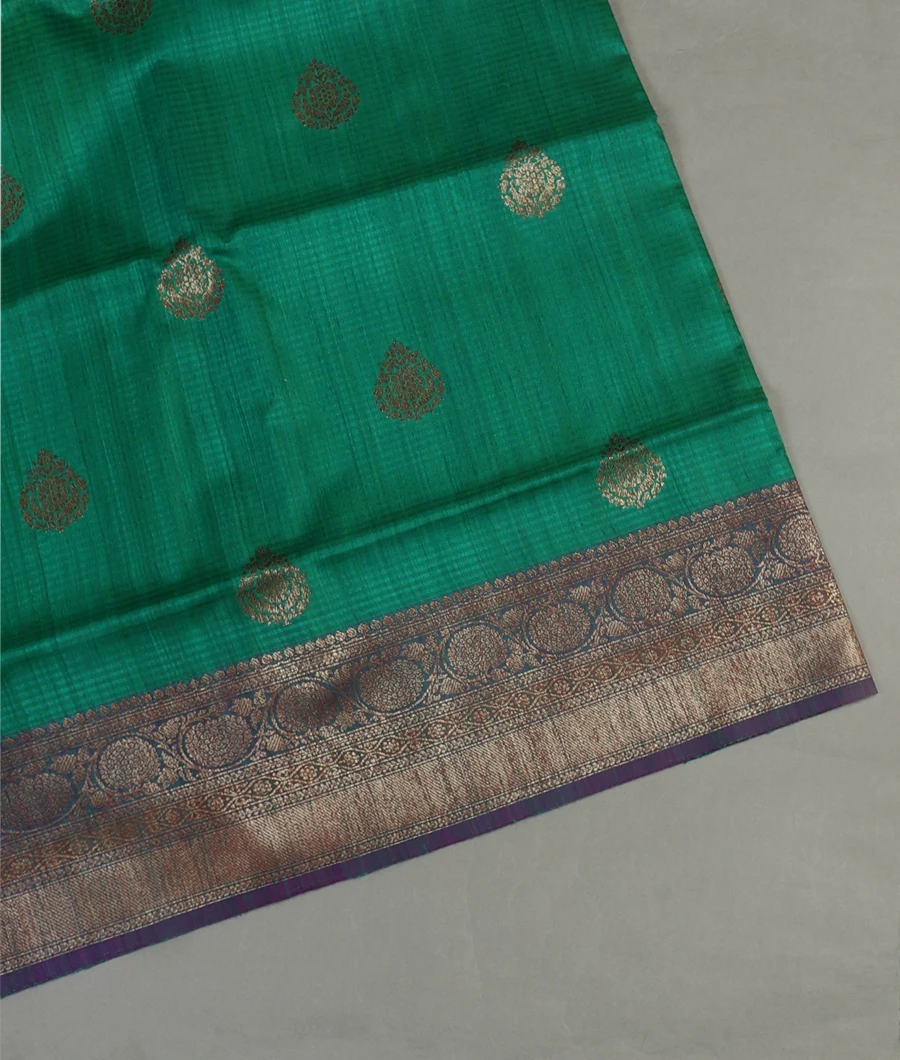 Green Banaras Tussar Saree T458059-image