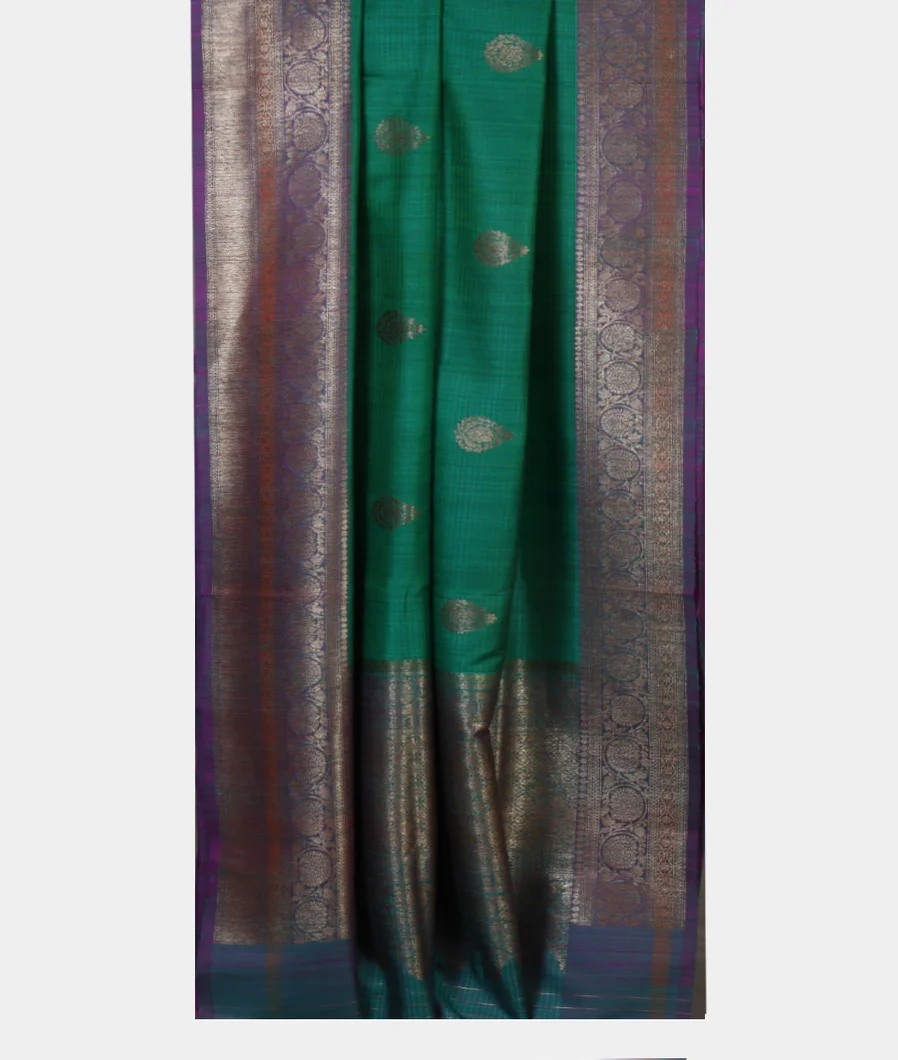 Green Banaras Tussar Saree T4580592