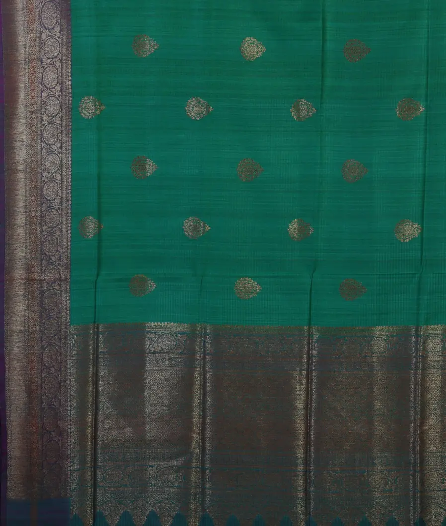 Green Banaras Tussar Saree T4580594