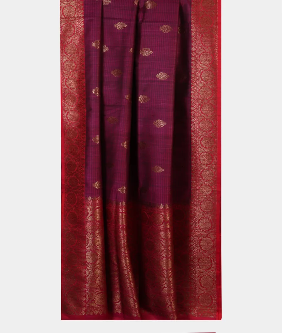 Maroon Banaras Tussar Saree  T4580872