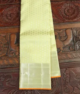 Light Yellow Handwoven Kanjivaram Silk Saree T4349391