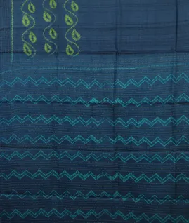 Blue Tussar printed Saree T4617884