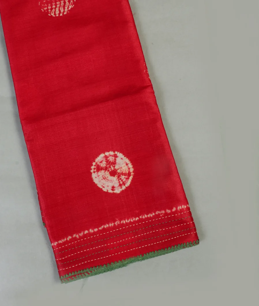 Red Tussar printed Saree T461786-image