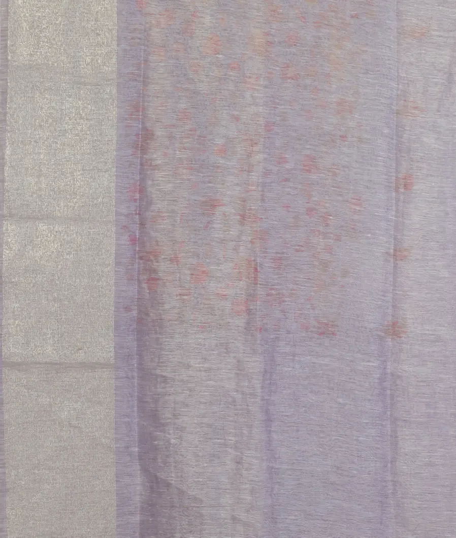 Purple Linen Embroidery Saree T4517053