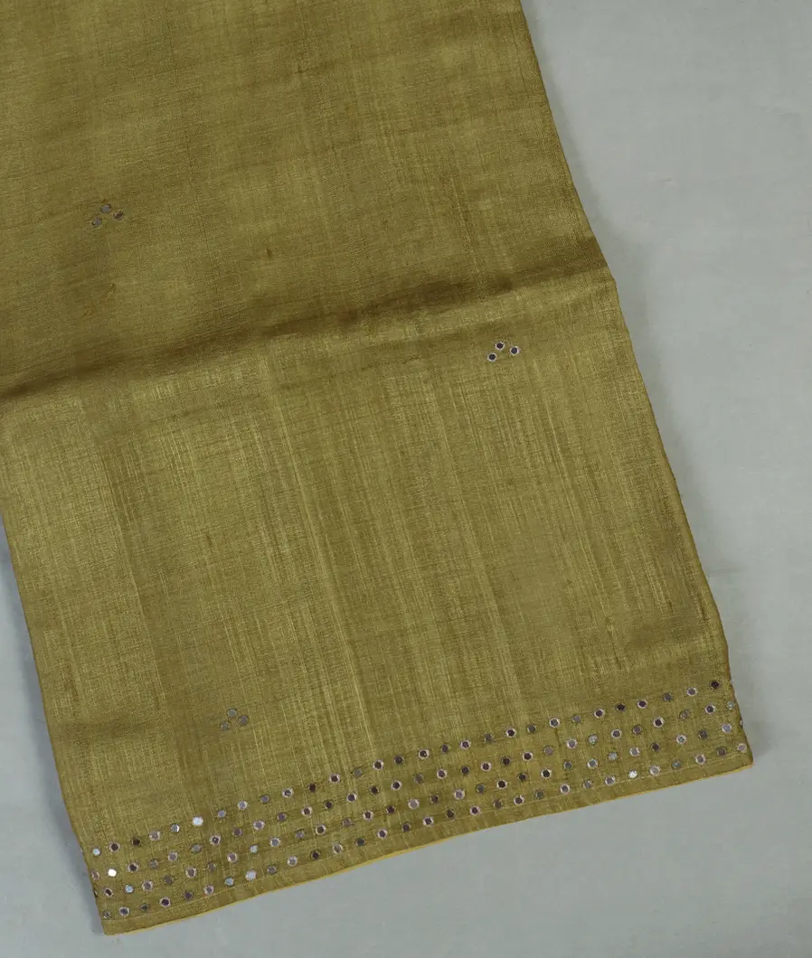 Mehndi Green Tussar Embroidery Saree T341000-image