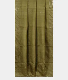 Mehndi Green Tussar Embroidery Saree T3410002