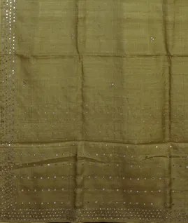 Mehndi Green Tussar Embroidery Saree T3410004