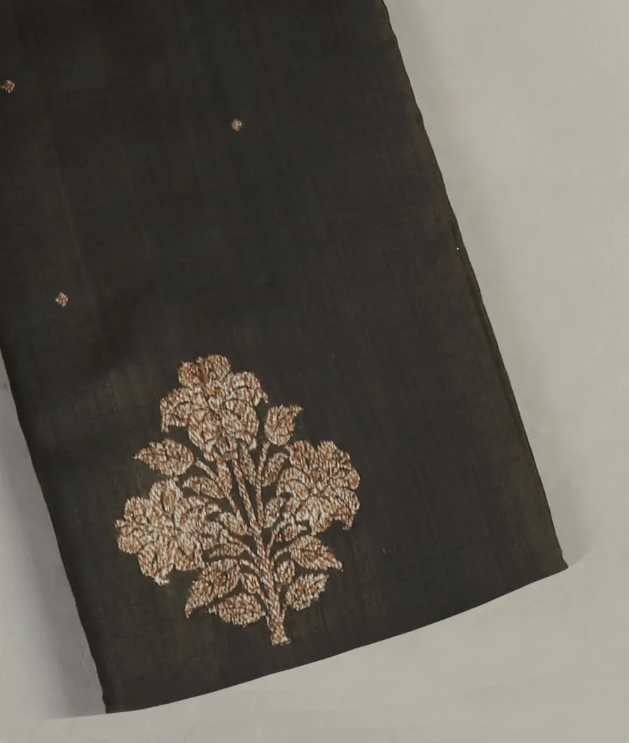 Black Banaras Tussar Saree T457998-image
