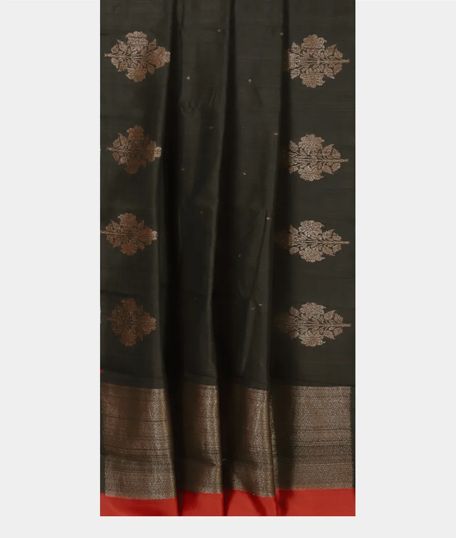 Black Banaras Tussar Saree T4579982