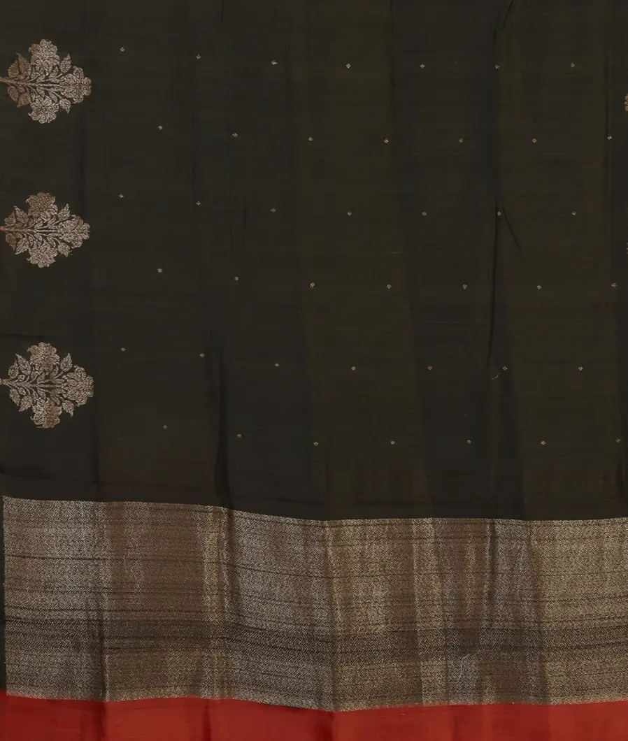 Black Banaras Tussar Saree T4579984