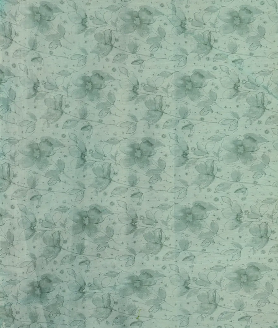 Blue Kora Organza Embroidery Saree&nbsp;T4376753