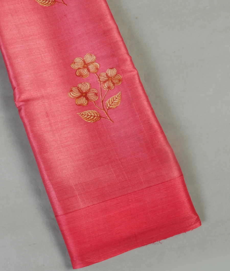 Pink Tussar Printed Saree  T462036-image