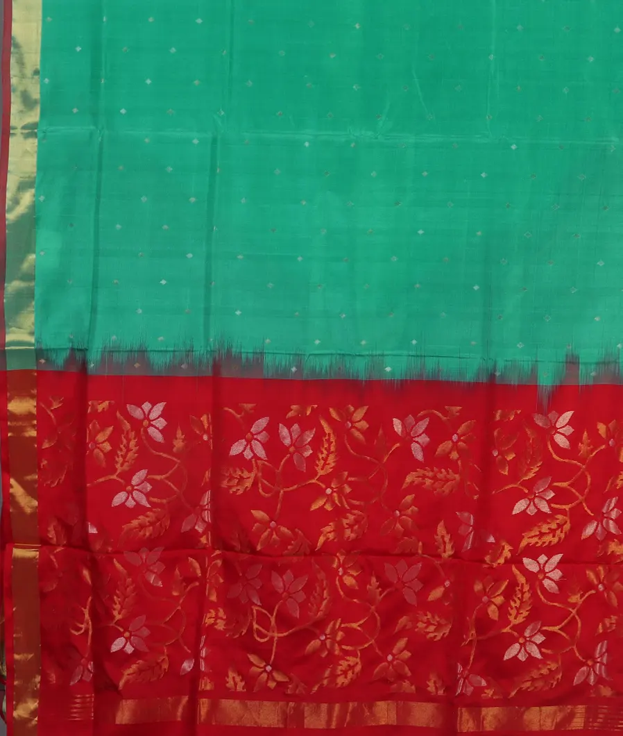 Turquoise Blue Uppada Silk Saree T3828844