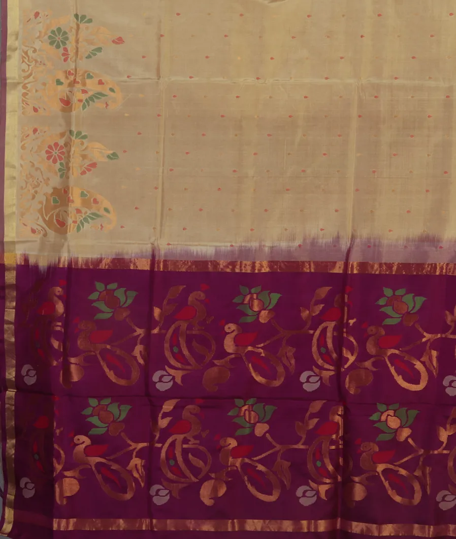 Beige Uppada Silk Saree T4043284