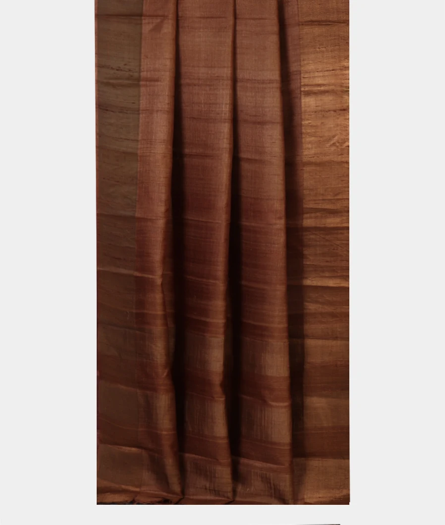Brown Woven Tussar Saree T4626372