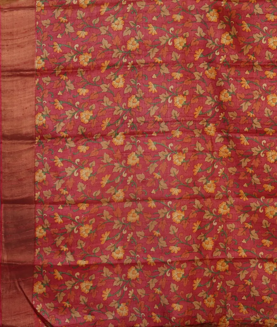 Brown Woven Tussar Saree T4626373