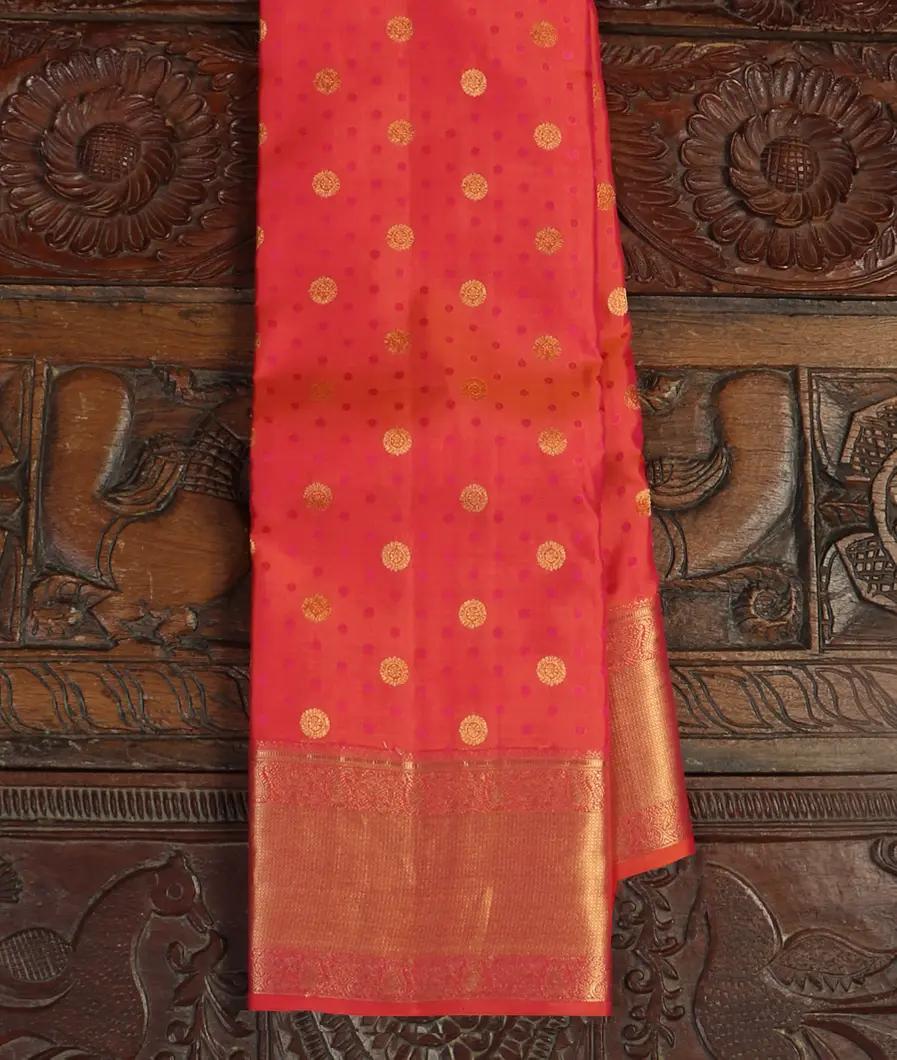 Pinkish Orange Soft Silk Saree T437379-image