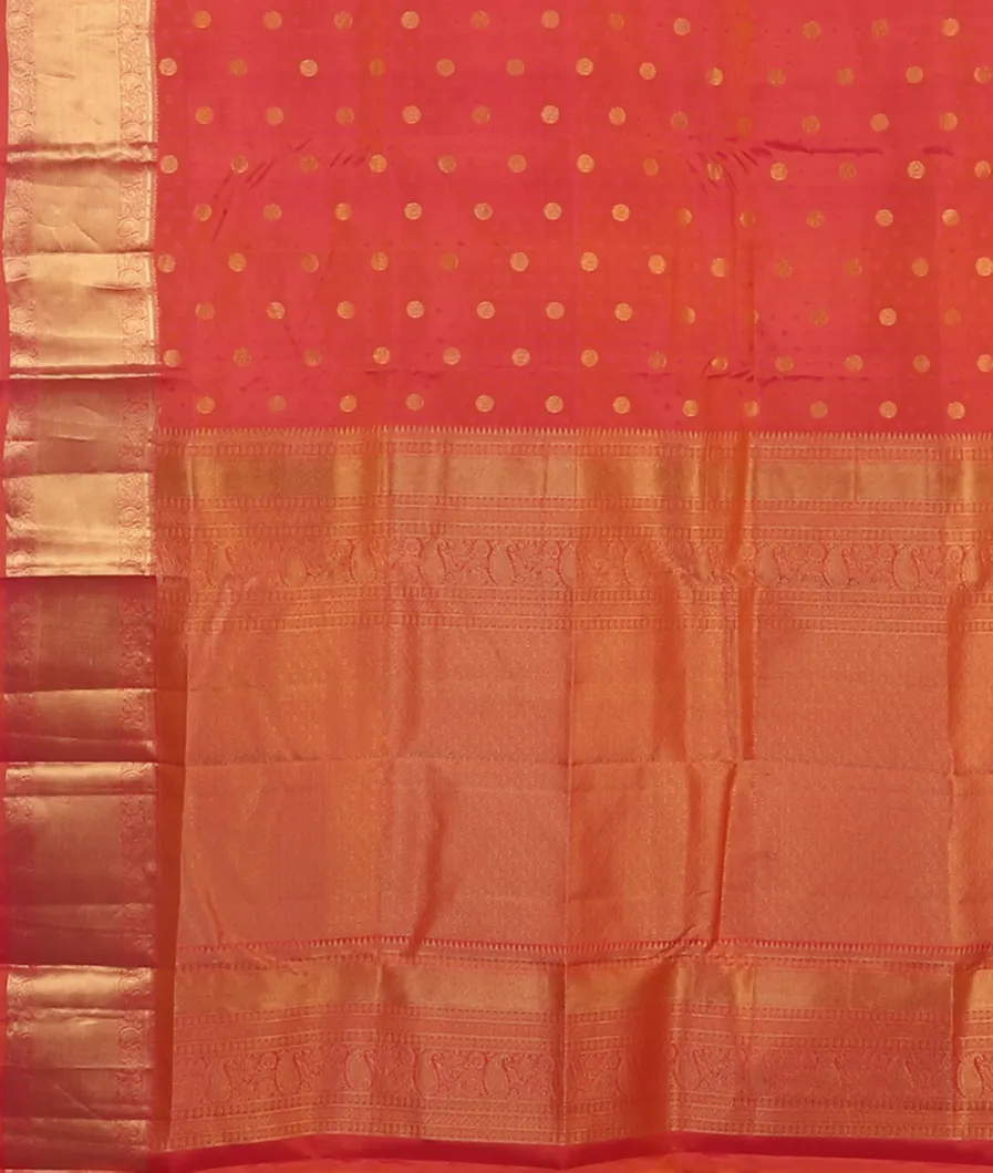 Pinkish Orange Soft Silk Saree T4373794