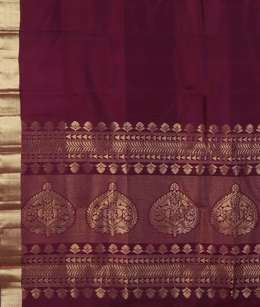 Burgundy Soft Silk Saree T4608584