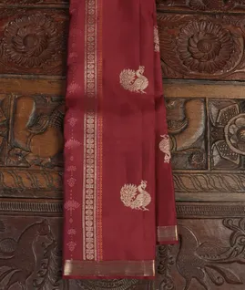 Maroon Handwoven Kanjivaram Silk Saree T4578981