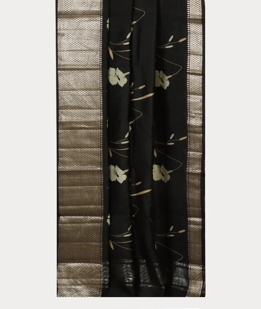 Black Chaniya Silk Saree T4621302