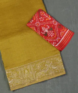 Mehndi Green Woven Raw Silk Embroidery Saree T4631101
