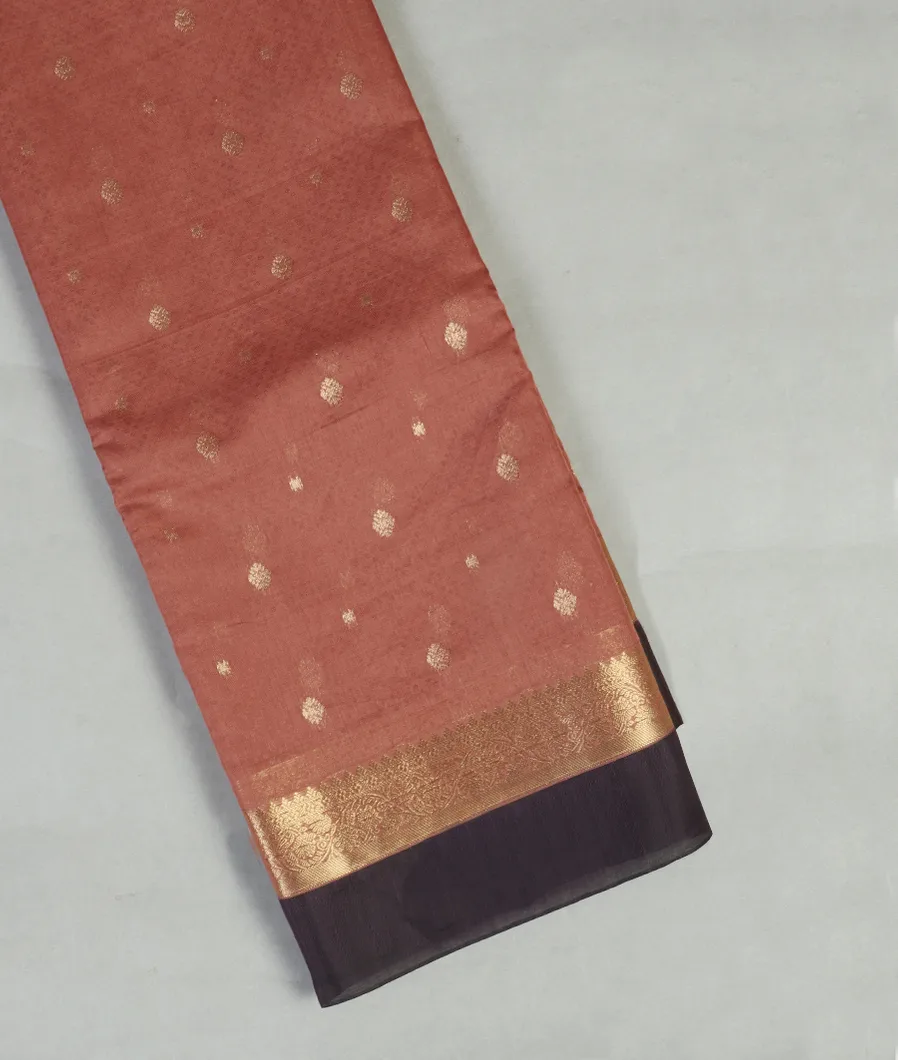 Rust Silk Cotton Saree T462824-image