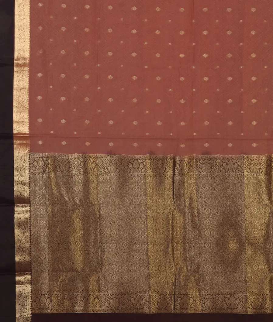 Rust Silk Cotton Saree T4628244